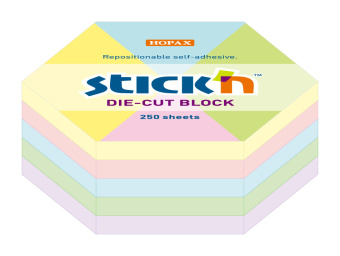 Блок самоклеящийся бумажный Stick`n 21826 61x70мм 250лист. пастель ассорти "гексагон" - купить недорого с доставкой в интернет-магазине