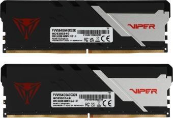 Память DDR5 2x32GB 6400MHz Patriot PVV564G640C32K Viper Venom RTL Gaming PC5-51200 CL32 DIMM 288-pin 1.4В с радиатором Ret - купить недорого с доставкой в интернет-магазине