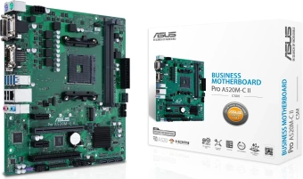 Материнская плата Asus PRO A520M-C II/CSM Soc-AM4 AMD A520 2xDDR4 mATX AC`97 8ch(7.1) GbLAN RAID+VGA+DVI+HDMI+DP - купить недорого с доставкой в интернет-магазине