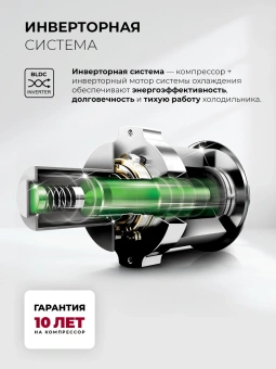 Холодильник Lex LKB400WHID 2-хкамерн. белый глянц. инвертер - купить недорого с доставкой в интернет-магазине