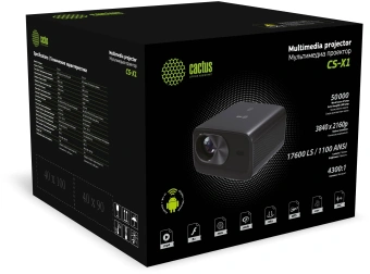 Проектор Cactus CS-X1.B LCD 1100Lm ANSI (4096x2160) 4300:1 ресурс лампы:50000часов 2xUSB typeA 2xHDMI 3кг - купить недорого с доставкой в интернет-магазине