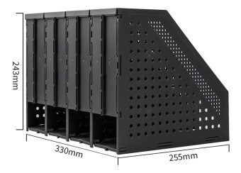 Лоток вертикальный Deli 78996DK-GREY 4отд. складной A4 332x256x243мм темно-серый пластик - купить недорого с доставкой в интернет-магазине