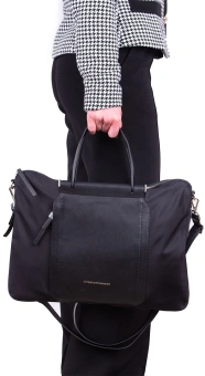 Деловая сумка женская Piquadro Lyra CA4021W92T/N с отделением для ноутбука черный ткань/натур.кожа - купить недорого с доставкой в интернет-магазине