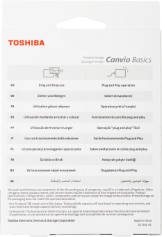 Жесткий диск Toshiba USB 3.0 4TB HDTB540EK3CA Canvio Basics 2.5" черный - купить недорого с доставкой в интернет-магазине