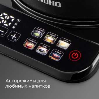 Чайник электрический Redmond KG220 1.7л. 2200Вт черный корпус: стекло/металл/пластик - купить недорого с доставкой в интернет-магазине