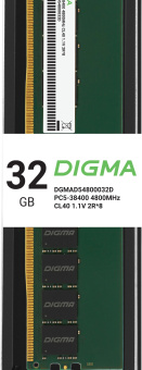 Память DDR5 32GB 4800MHz Digma DGMAD54800032D RTL PC5-38400 CL40 DIMM 288-pin 1.1В dual rank Ret - купить недорого с доставкой в интернет-магазине