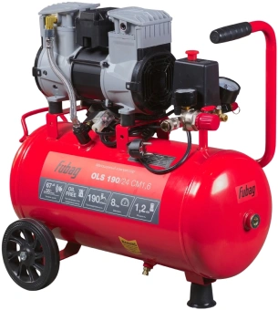 Компрессор поршневой Fubag OLS 190/24 CM1.6 безмасляный 190л/мин 24л 1200Вт красный/черный - купить недорого с доставкой в интернет-магазине