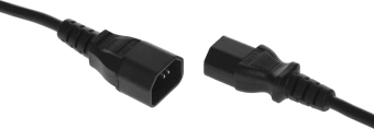 Шнур питания Hyperline PWC-IEC13-IEC14-1.0-BK C13-С14 проводник.:3x0.75мм2 1м 230В 10А (упак.:1шт) черный - купить недорого с доставкой в интернет-магазине