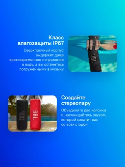 Колонка порт. JBL Flip 6 черный 30W 1.0 BT 10м 4800mAh (JBLFLIP6BLK) - купить недорого с доставкой в интернет-магазине