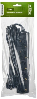 Сетевой удлинитель IEK У05 5м (5 розеток) черный (пакет ПЭ) - купить недорого с доставкой в интернет-магазине