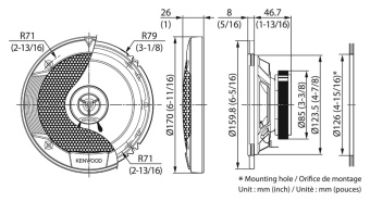 Колонки автомобильные Kenwood KFC-S1676EX 330Вт 87дБ 4Ом 16см (6.5дюйм) (ком.:2кол.) коаксиальные двухполосные - купить недорого с доставкой в интернет-магазине