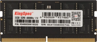 Память DDR5 32GB 4800MHz Kingspec KS4800D5N11032G RTL PC5-38400 CL40 SO-DIMM 288-pin 1.1В single rank Ret - купить недорого с доставкой в интернет-магазине