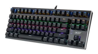 Клавиатура Acer OKW126 механическая черный USB Multimedia for gamer для ноутбука LED (ZL.KBDEE.00G) кабель 1.8м - купить недорого с доставкой в интернет-магазине