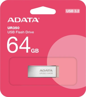 Флеш Диск A-Data 64GB UR350 UR350-64G-RSR/BG USB3.2 серебристый/коричневый - купить недорого с доставкой в интернет-магазине
