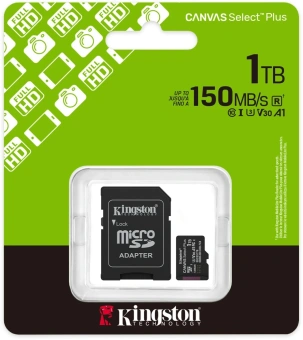 Флеш карта microSDXC 1TB Kingston SDCS3/1TB Canvas Select Plus + adapter - купить недорого с доставкой в интернет-магазине