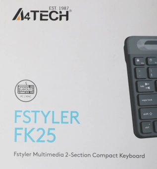 Клавиатура A4Tech FK25 черный/серый USB slim (FK25 BLACK) кабель 1.5м - купить недорого с доставкой в интернет-магазине