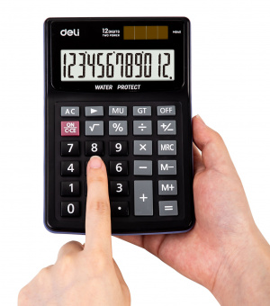 Калькулятор настольный Deli EM04031 черный 12-разр. - купить недорого с доставкой в интернет-магазине
