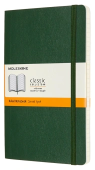 Блокнот Moleskine CLASSIC SOFT QP616K15 Large 130х210мм 192стр. линейка мягкая обложка зеленый - купить недорого с доставкой в интернет-магазине