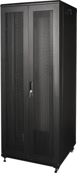 Шкаф серверный Lanmaster (TWT-CBB-42U-8X10-P1) напольный 42U 800x1000мм пер.дв.перфор. задн.дв.перфор.2-хст. 2 бок.пан. 800кг черный - купить недорого с доставкой в интернет-магазине