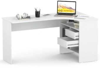 Стол для компьютера Сокол СПм-25 П столешница ЛДСП белый 145x74x81см (00-00010621) - купить недорого с доставкой в интернет-магазине