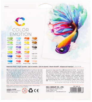 Карандаши цв. Deli EC00720 Color Emotion акварель. липа 24цв. коробка/европод. (24шт) - купить недорого с доставкой в интернет-магазине