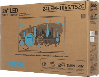 Телевизор LED BBK 24" 24LEM-1045/TS2C (W) белый HD 60Hz DVB-T2 DVB-C DVB-S2 USB (RUS) - купить недорого с доставкой в интернет-магазине