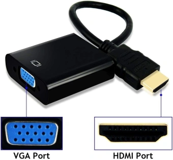 Переходник видео Premier 5-983B HDMI/VGA (f) 0.15м. черный - купить недорого с доставкой в интернет-магазине