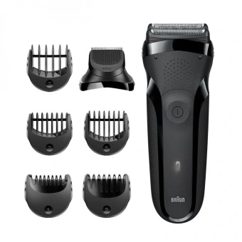 Бритва сетчатая Braun Series 3 300BT реж.эл.:3 питан.:аккум. черный - купить недорого с доставкой в интернет-магазине