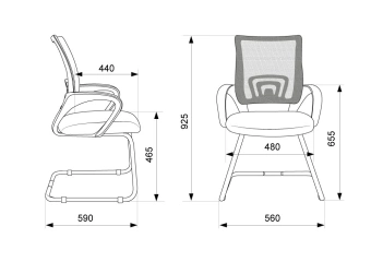 Кресло Бюрократ CH-695N-AV оранжевый TW-38-3 сиденье черный TW-11 сетка/ткань полозья металл черный - купить недорого с доставкой в интернет-магазине