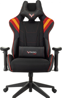 Кресло игровое Zombie VIKING 4 AERO черный/красный ткань/эко.кожа с подголов. крестов. пластик - купить недорого с доставкой в интернет-магазине