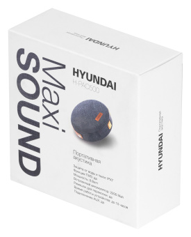 Колонка порт. Hyundai H-PAC500 черный 8W 1.0 BT/3.5Jack 10м 2200mAh - купить недорого с доставкой в интернет-магазине