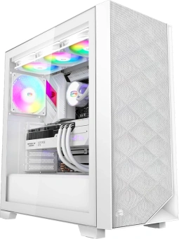 Корпус PcCooler C3D510 WH ARGB белый без БП ATX 3x120mm 2xUSB3.0 1xUSB3.1 audio bott PSU - купить недорого с доставкой в интернет-магазине