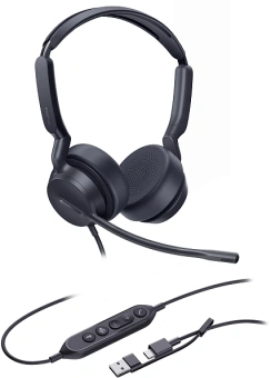 Гарнитура проводная Yealink UH42 SE Dual UC USB-C/A черный - купить недорого с доставкой в интернет-магазине