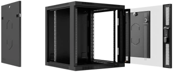 Шкаф коммутационный Cabeus (SH-05F-9U60/35-BK) настенный 9U 600x350мм пер.дв.стекл 60кг черный 290мм 220град. 501мм IP20 сталь - купить недорого с доставкой в интернет-магазине