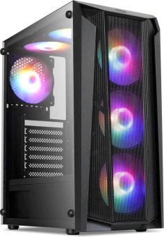Корпус Оклик OCC-MD302 черный без БП ATX 6x120mm 2xUSB2.0 1xUSB3.0 audio bott PSU - купить недорого с доставкой в интернет-магазине
