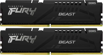 Память DDR5 2x32GB 5200MHz Kingston KF552C40BB2K2-64 Fury Beast Black Expo RTL Gaming PC5-41600 CL40 DIMM 288-pin 1.25В dual rank с радиатором Ret - купить недорого с доставкой в интернет-магазине