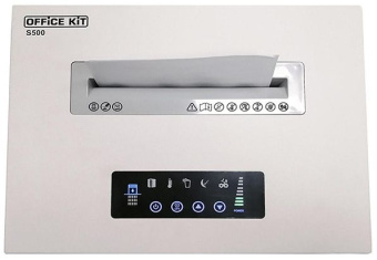 Шредер Office Kit S500 белый (секр.P-5) фрагменты 17лист. 50лтр. скрепки скобы пл.карты CD - купить недорого с доставкой в интернет-магазине