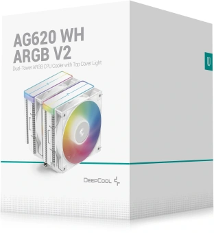 Устройство охлаждения(кулер) Deepcool AG620 Wh V2 ARGB Soc-AM5/AM4/1200/1700/1851 белый 4-pin 15-29dB Al+Cu 260W 1330gr Ret (R-AG620-WHAMMN-GJD) - купить недорого с доставкой в интернет-магазине