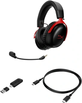 Наушники с микрофоном HyperX Cloud III S Wireless черный/красный 0.5м мониторные BT оголовье (A59Z0AA) - купить недорого с доставкой в интернет-магазине
