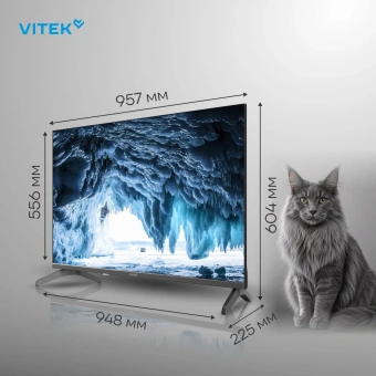 Телевизор QLED Vitek 43" VT-43QUBS500 Google TV Frameless черный/черный 4K Ultra HD 60Hz MEMC DVB-T DVB-T2 DVB-C DVB-C2 DVB-S DVB-S2 USB 2.0 WiFi Smart TV - купить недорого с доставкой в интернет-магазине