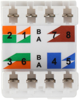 Модуль Hyperline KJ8-8P8C-C5E-180-WH информ. KeystoneRJ45 кат.5E UTP бел. (упак.:1шт) - купить недорого с доставкой в интернет-магазине