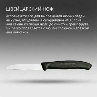 Нож кухонный Victorinox Swiss Classic (6.7403) стальной для овощей лезв.80мм прямая заточка черный - купить недорого с доставкой в интернет-магазине