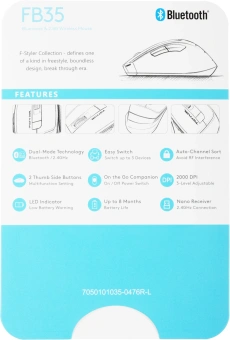 Мышь A4Tech Fstyler FB35 белый/серый оптическая 2000dpi беспров. BT/Radio USB для ноутбука 6but (FB35 ICY WHITE) - купить недорого с доставкой в интернет-магазине