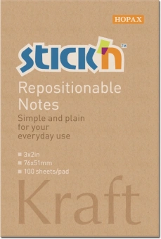 Блок самоклеящийся бумажный Stick`n 21638 76x51мм 100лист. 62г/м2 Kraft Notes - купить недорого с доставкой в интернет-магазине