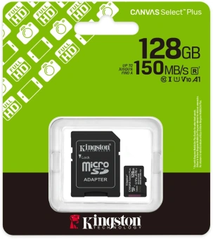 Флеш карта microSDXC 128GB Kingston SDCS3/128GB Canvas Select Plus V10 A1 + adapter - купить недорого с доставкой в интернет-магазине