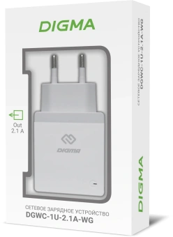 Сетевое зар./устр. Digma DGWC-1U-2.1A-WG 10.5W 2.1A USB универсальное белый - купить недорого с доставкой в интернет-магазине