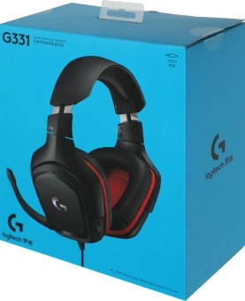 Наушники с микрофоном Logitech G331 черный/красный 2м мониторные оголовье (981-000758) - купить недорого с доставкой в интернет-магазине