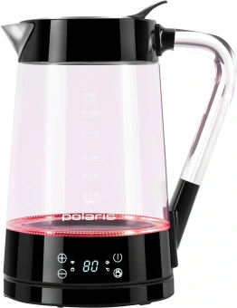 Чайник электрический Polaris PWK 1715CGLD 1.7л. 2200Вт черный корпус: стекло/пластик - купить недорого с доставкой в интернет-магазине