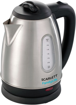 Чайник электрический Scarlett SC-EK21S20 1.8л. 1600Вт черный/серебристый корпус: металл/пластик (EK21S20) - цена, купить или заказать с доставкой в интернет-магазине Чайник электрический Scarlett SC-EK21S20 1.8л. 1600Вт черный/серебристый корпус: металл/пластик (EK21S20) - купить недорого с доставкой в интернет-магазине