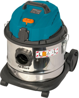 Строительный пылесос Bort BSS-1215 1200Вт (уборка: сухая/влажная) синий - купить недорого с доставкой в интернет-магазине